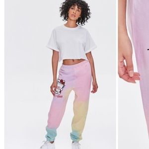 Hello Kitty Sanrio x cup of noodles tie dye jogger sweatpants size S NWT